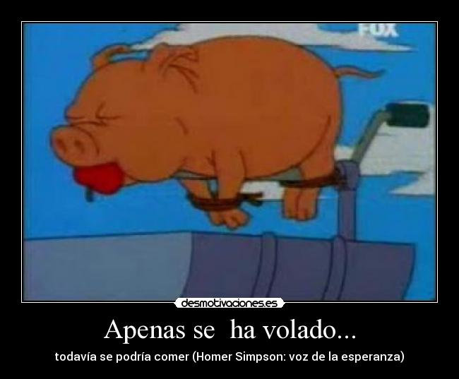 Apenas se  ha volado... - todavía se podría comer (Homer Simpson: voz de la esperanza)