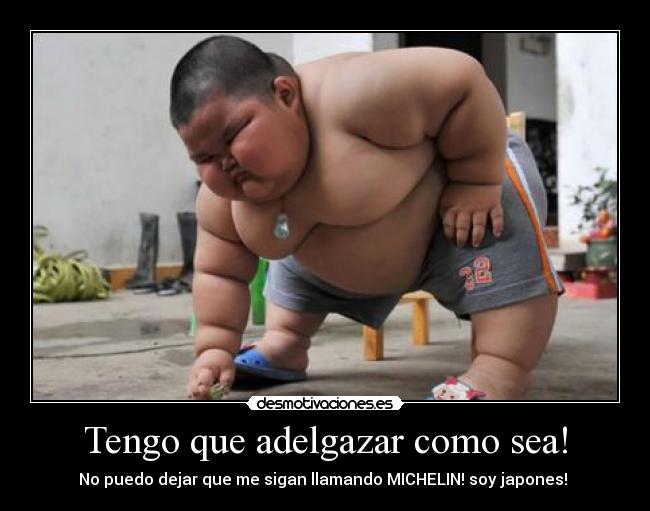 Tengo que adelgazar como sea! - No puedo dejar que me sigan llamando MICHELIN! soy japones!