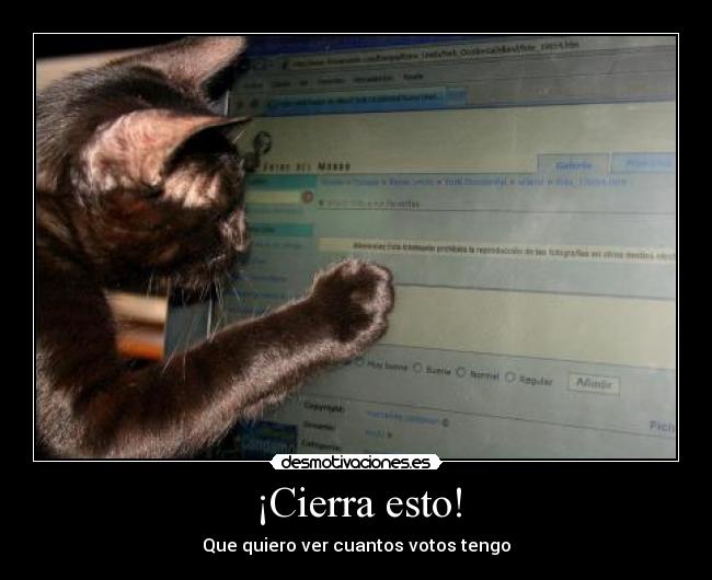 ¡Cierra esto! - Que quiero ver cuantos votos tengo