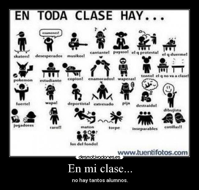 En mi clase... - no hay tantos alumnos.