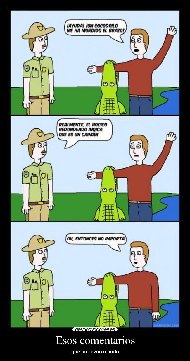 Esos comentarios - que no llevan a nada