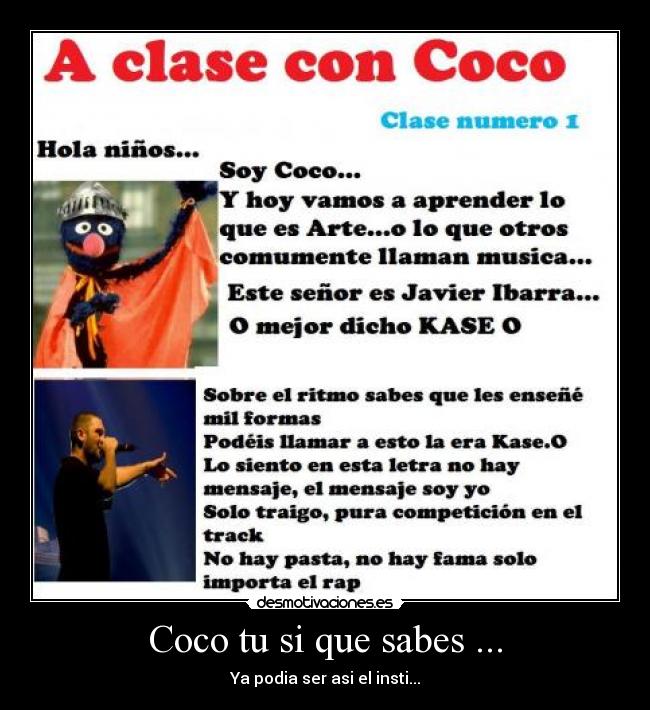 Coco tu si que sabes ... -