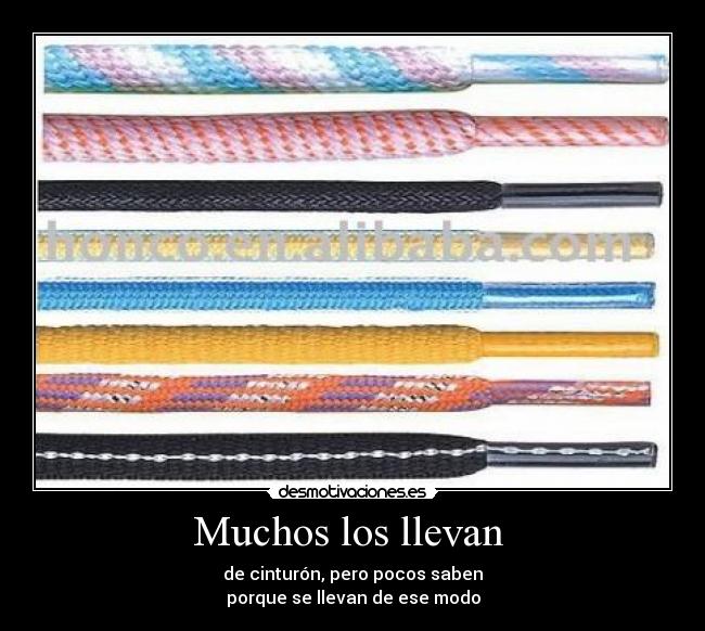 Muchos los llevan - de cinturón, pero pocos saben
porque se llevan de ese modo