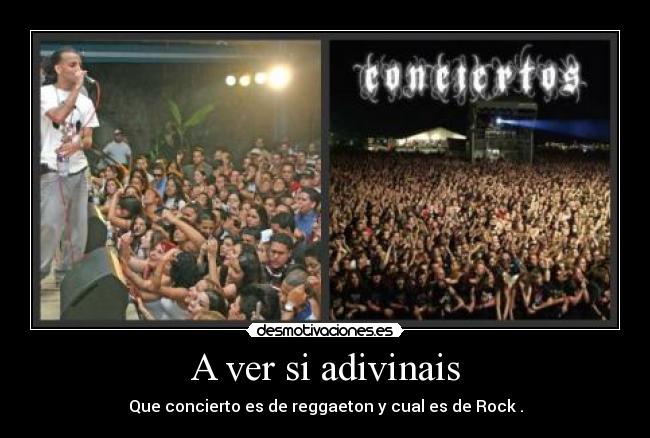 A ver si adivinais - Que concierto es de reggaeton y cual es de Rock .