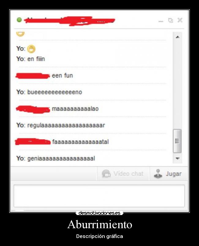 Aburrimiento - Descripción gráfica