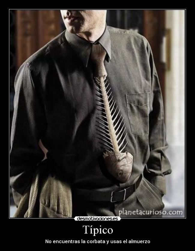 Típico - No encuentras la corbata y usas el almuerzo