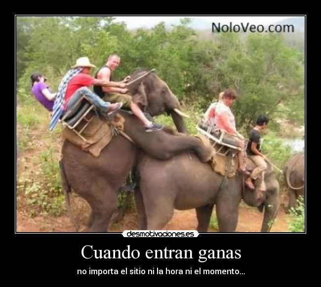 Cuando entran ganas - no importa el sitio ni la hora ni el momento...