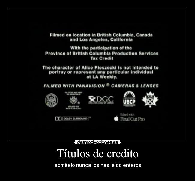 Títulos de credito - admitelo nunca los has leido enteros