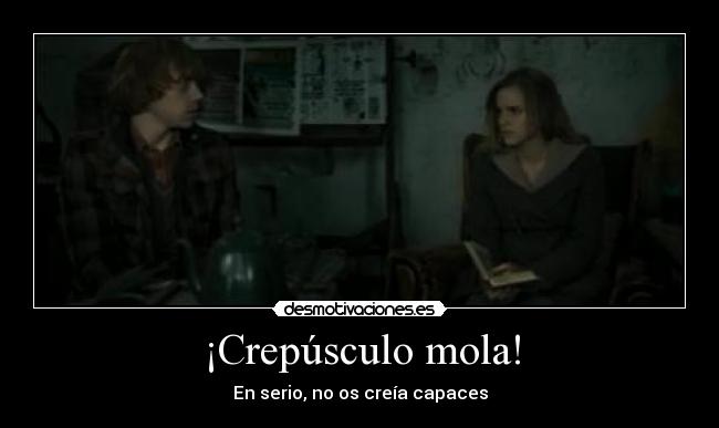 carteles crepusculo ron weasley hermione granger harry potter desmotivaciones