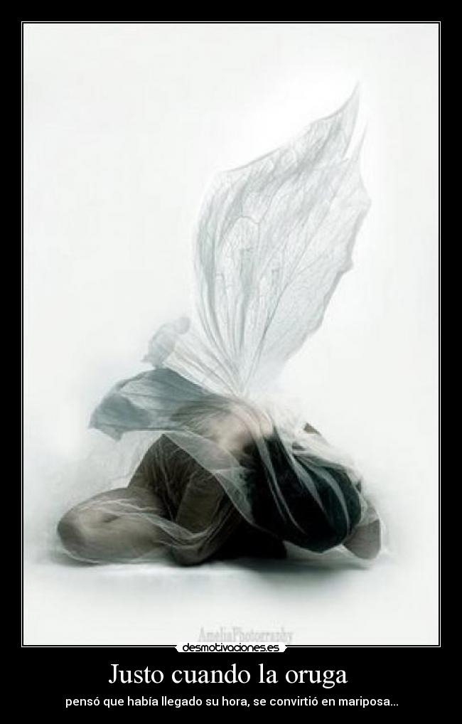 Justo cuando la oruga -
