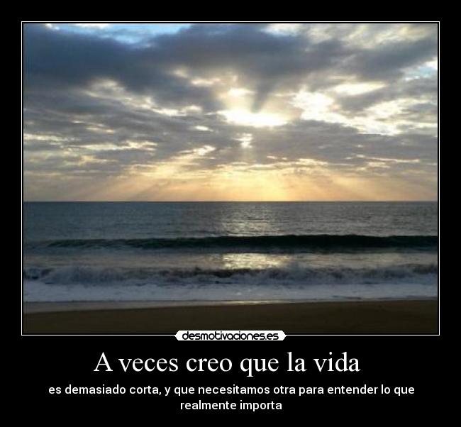 A veces creo que la vida -