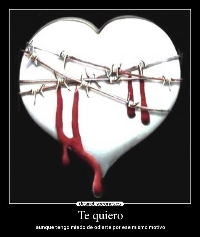 Te quiero - aunque tengo miedo de odiarte por ese mismo motivo