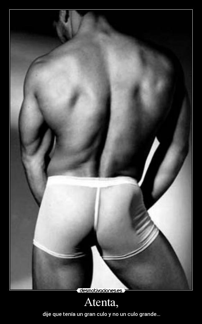 Atenta, - dije que tenía un gran culo y no un culo grande...