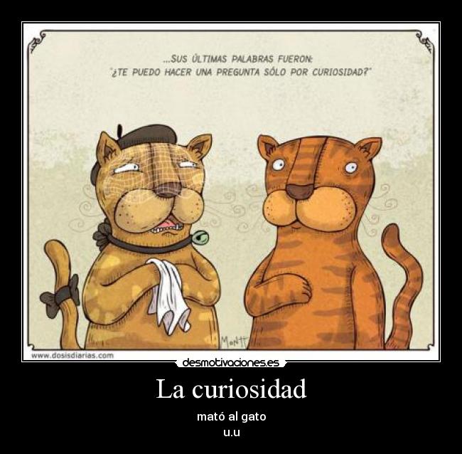 La curiosidad - mató al gato
u.u