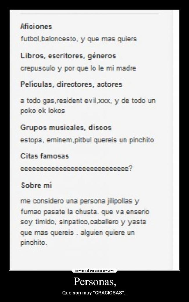 Personas, - Que son muy GRACIOSAS...