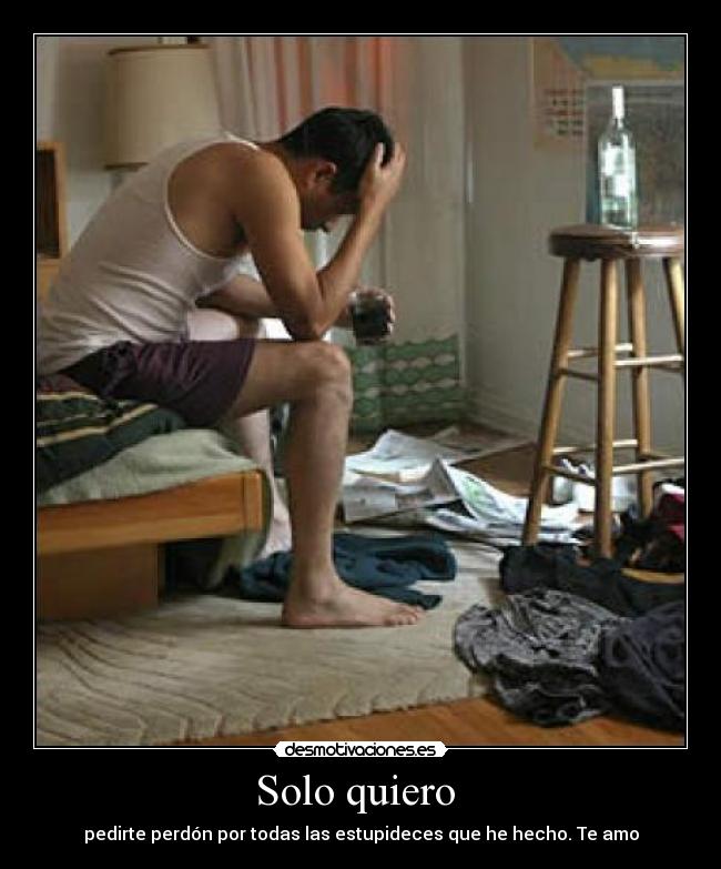 Solo quiero - pedirte perdón por todas las estupideces que he hecho. Te amo