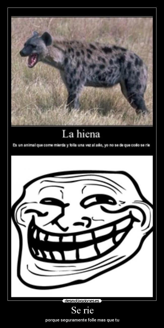 Se rie - porque seguramente folle mas que tu