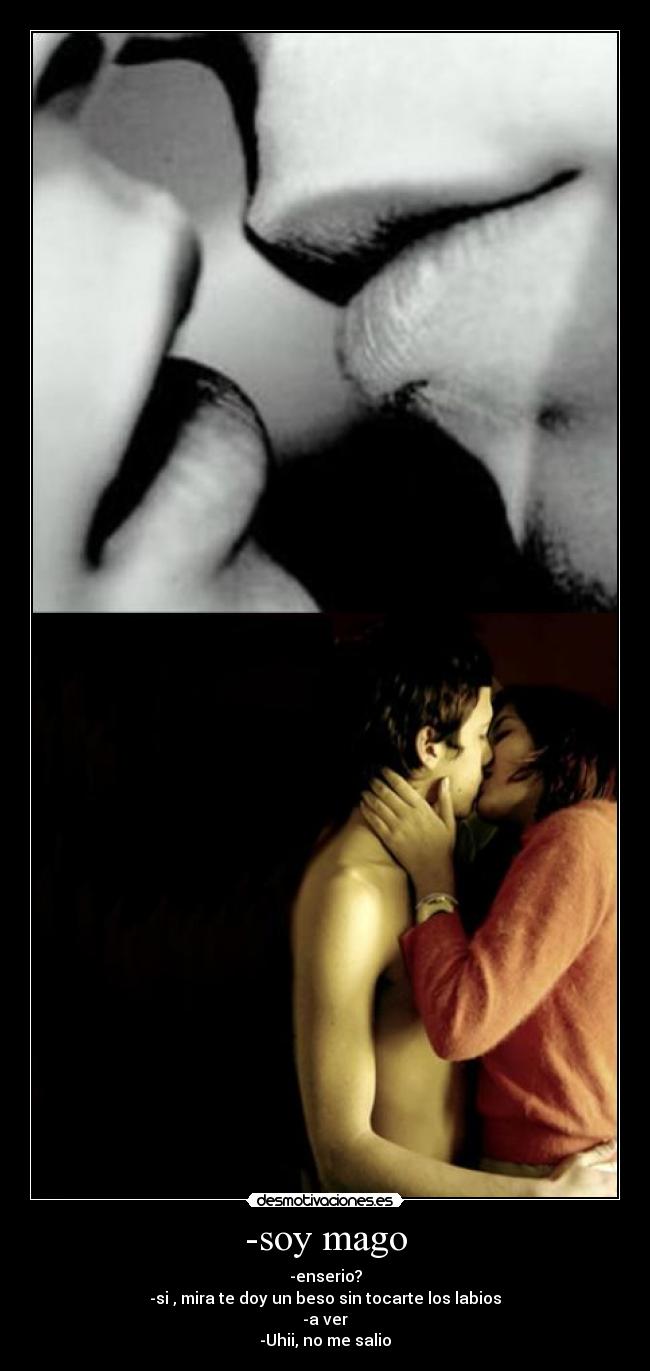 carteles beso mago ingenua desmotivaciones