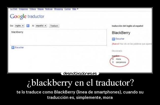 ¿blackberry en el traductor? - 