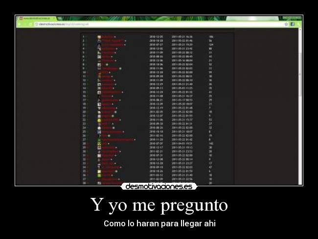 Y yo me pregunto - Como lo haran para llegar ahi