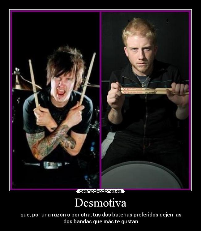 carteles desmotiva the rev bob bryar avenged sevenfold chemical romance bateria dejar desmotivaciones