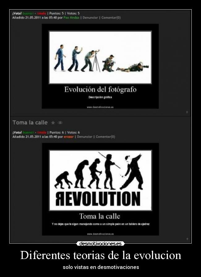 Diferentes teorias de la evolucion - solo vistas en desmotivaciones