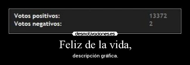 Feliz de la vida, - descripción gráfica.
