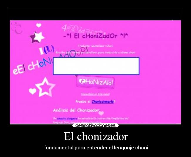 El chonizador - fundamental para entender el lenguaje choni