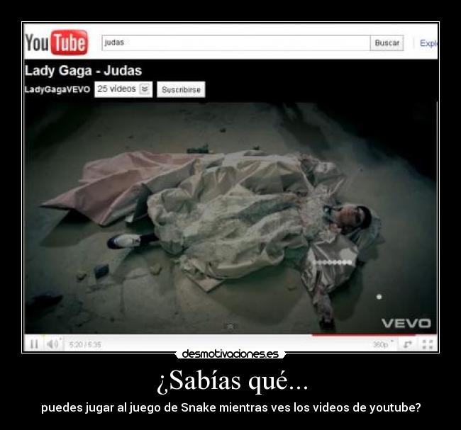 ¿Sabías qué... - puedes jugar al juego de Snake mientras ves los videos de youtube?