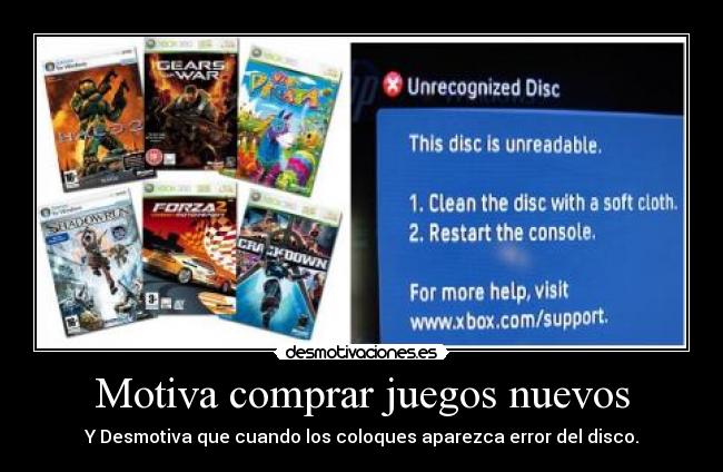 carteles motiva comprar juegos nuevos desmotivaciones