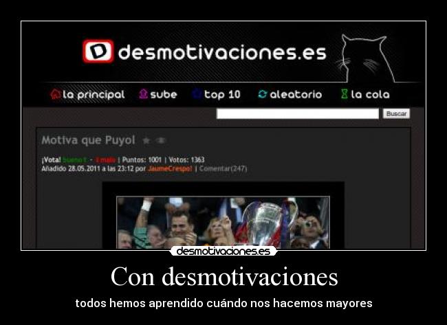 Con desmotivaciones - todos hemos aprendido cuándo nos hacemos mayores