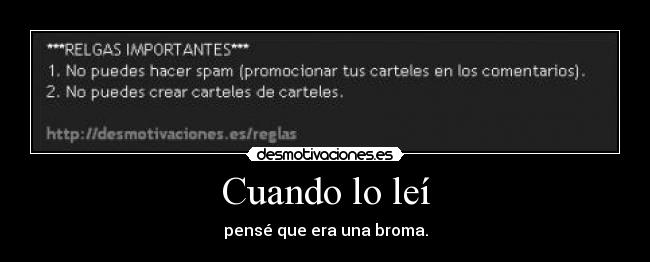 Cuando lo leí - pensé que era una broma.
