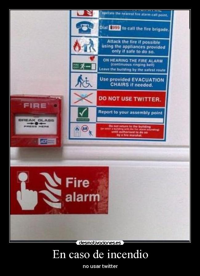 En caso de incendio -