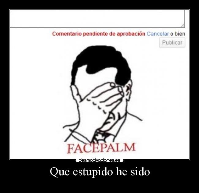 Que estupido he sido -