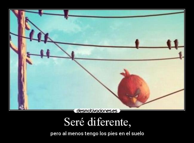 Seré diferente, - pero al menos tengo los pies en el suelo