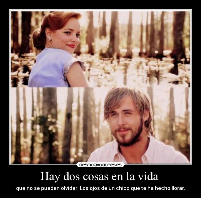 Hay dos cosas en la vida - que no se pueden olvidar. Los ojos de un chico que te ha hecho llorar.