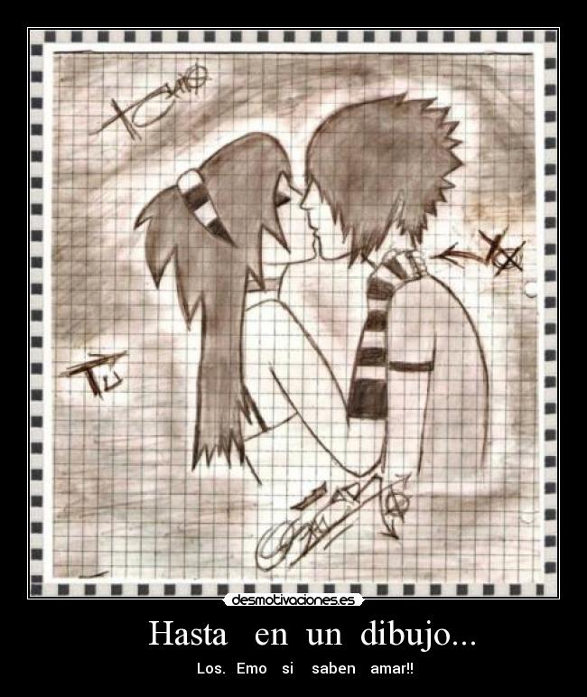 Hasta en un dibujo... - Los. Emo si saben amar!!