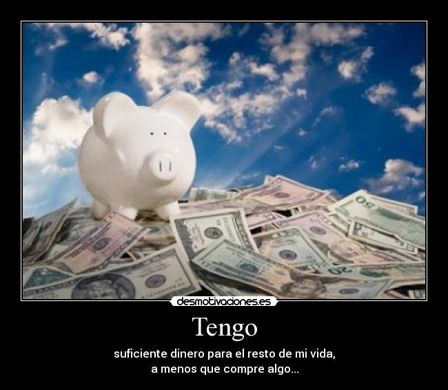 carteles tengo dinero vida compre algo desmotivaciones