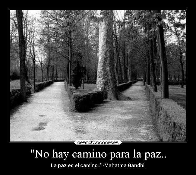 No hay camino para la paz.. -