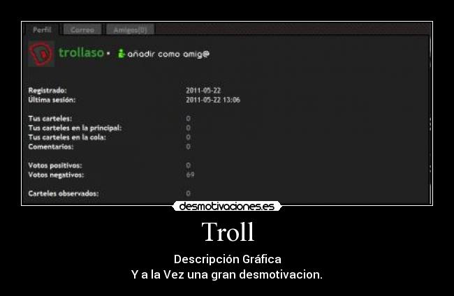 Troll - Descripción Gráfica
Y a la Vez una gran desmotivacion.
