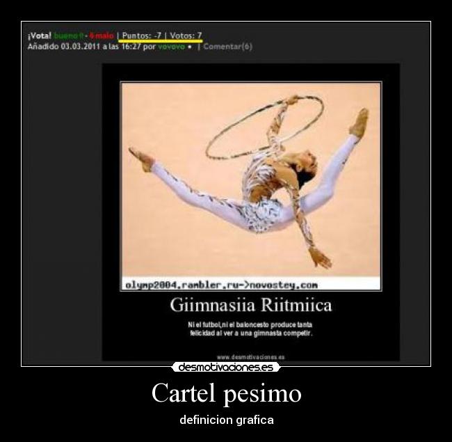 Cartel pesimo - definicion grafica