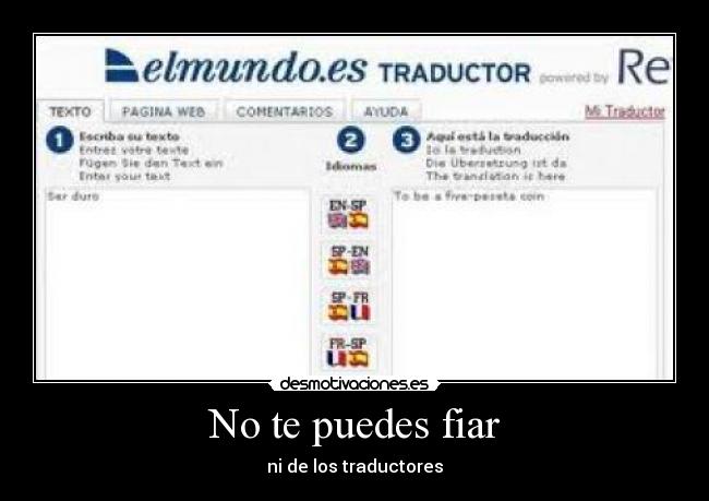 No te puedes fiar - ni de los traductores