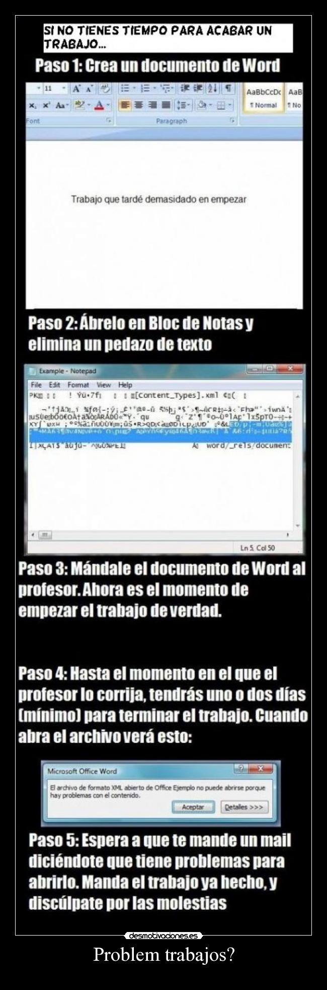 Problem trabajos? -