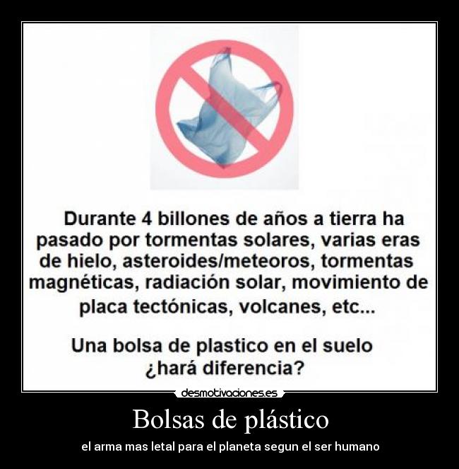Bolsas de plástico - el arma mas letal para el planeta segun el ser humano