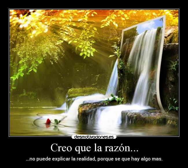 Creo que la razón... - ...no puede explicar la realidad, porque se que hay algo mas.