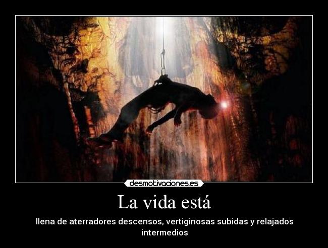 carteles vida vida llena aterradores descensos vertiginosas subidas relajados intermedios desmotivaciones