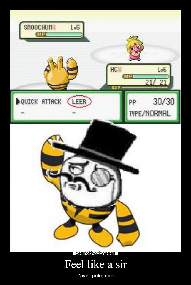 Feel like a sir - Nivel: pokemon