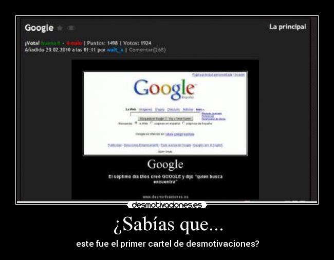 ¿Sabías que... - este fue el primer cartel de desmotivaciones?