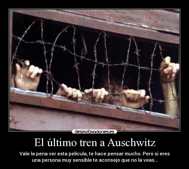 El último tren a Auschwitz - Vale la pena ver esta película, te hace pensar mucho. Pero si eres
una persona muy sensible te aconsejo que no la veas...