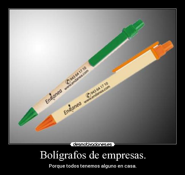 Bolígrafos de empresas. -